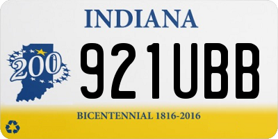 IN license plate 921UBB