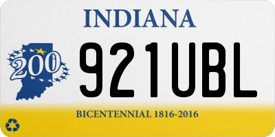 IN license plate 921UBL