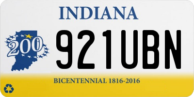 IN license plate 921UBN