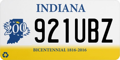 IN license plate 921UBZ