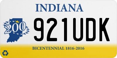 IN license plate 921UDK