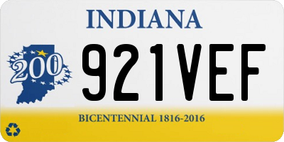IN license plate 921VEF