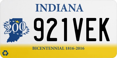IN license plate 921VEK