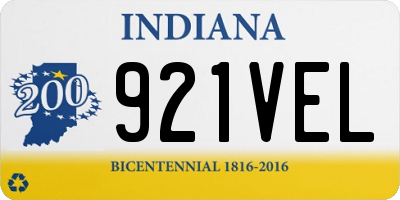 IN license plate 921VEL