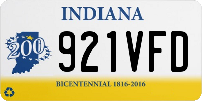 IN license plate 921VFD
