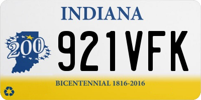 IN license plate 921VFK