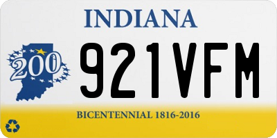 IN license plate 921VFM