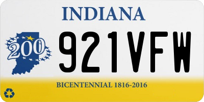 IN license plate 921VFW