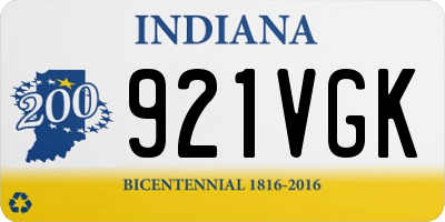 IN license plate 921VGK