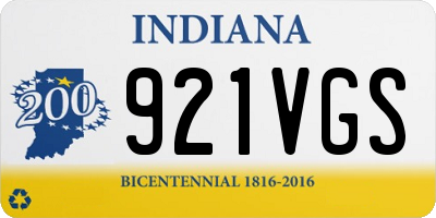 IN license plate 921VGS