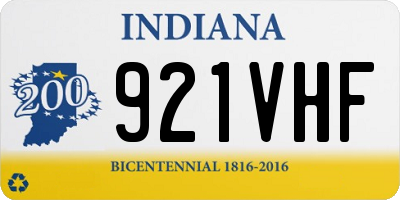 IN license plate 921VHF