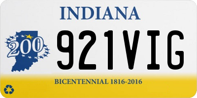 IN license plate 921VIG