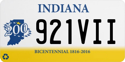 IN license plate 921VII