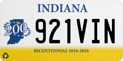 IN license plate 921VIN