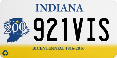 IN license plate 921VIS
