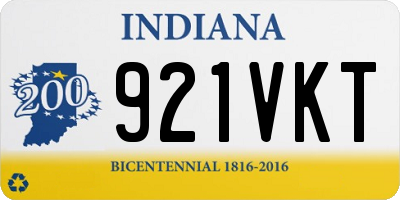 IN license plate 921VKT