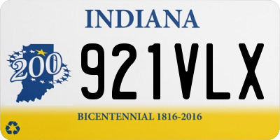 IN license plate 921VLX