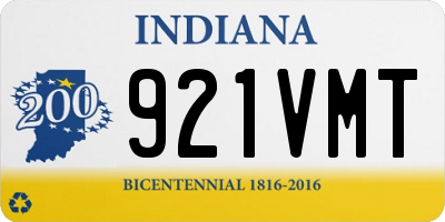 IN license plate 921VMT