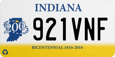 IN license plate 921VNF