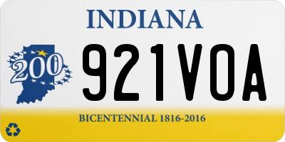 IN license plate 921VOA