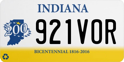 IN license plate 921VOR