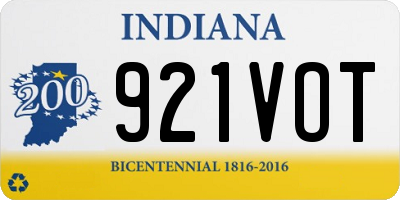 IN license plate 921VOT