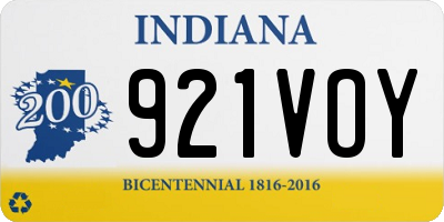 IN license plate 921VOY