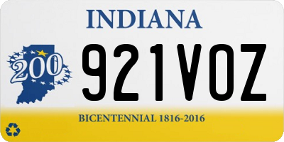 IN license plate 921VOZ