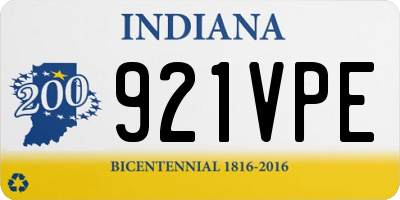 IN license plate 921VPE