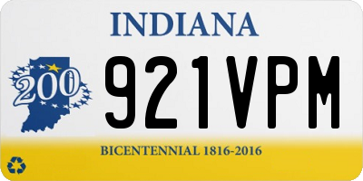 IN license plate 921VPM