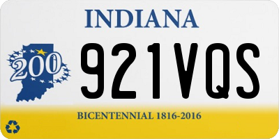 IN license plate 921VQS