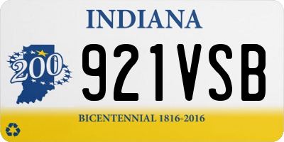 IN license plate 921VSB