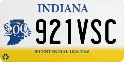 IN license plate 921VSC