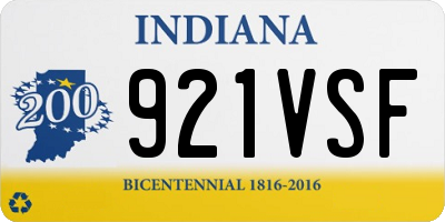 IN license plate 921VSF