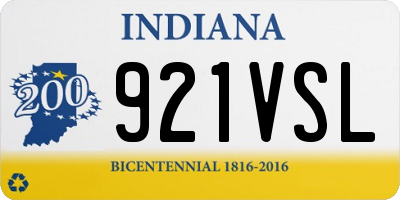 IN license plate 921VSL