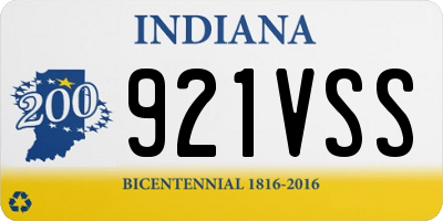 IN license plate 921VSS