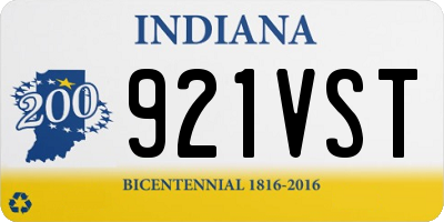 IN license plate 921VST