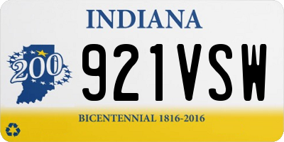 IN license plate 921VSW