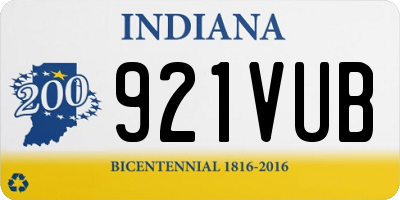 IN license plate 921VUB