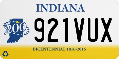 IN license plate 921VUX