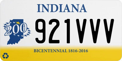 IN license plate 921VVV
