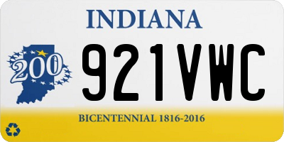 IN license plate 921VWC