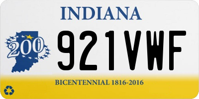 IN license plate 921VWF