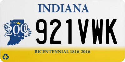 IN license plate 921VWK