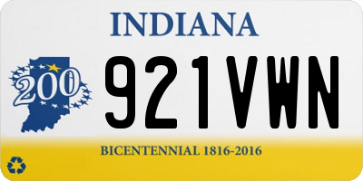 IN license plate 921VWN