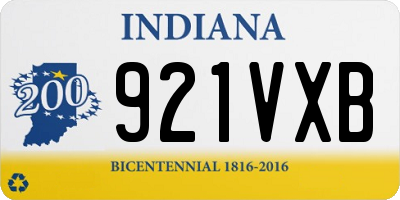 IN license plate 921VXB