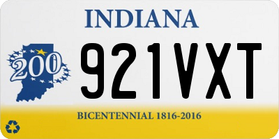 IN license plate 921VXT