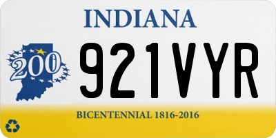 IN license plate 921VYR