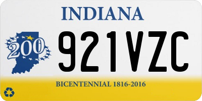 IN license plate 921VZC