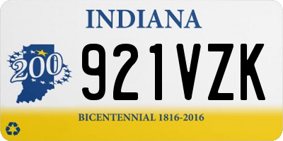 IN license plate 921VZK
